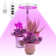 Lampada a LED per piante con timer USB, regolabile, spettro completo di luce per piante, modi di illuminazione 3, 10 livelli di luminosità (luce calda)