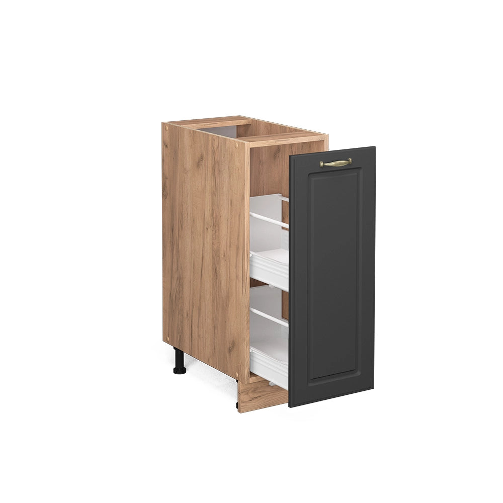 Armadio cucina dispensa alto Fame-Line Antracite-oro/Rovere dorato 30 cm, PL Rovere Vicco