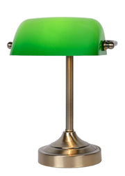 Lampada da scrivania Lucide Banker ottone/verde E14 40W