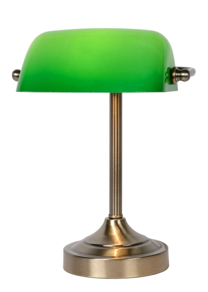 Lampada da scrivania Lucide Banker ottone/verde E14 40W