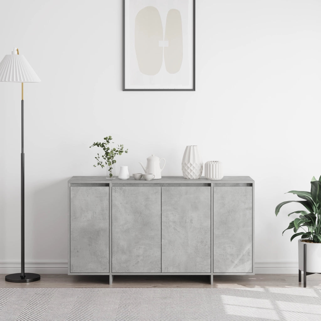 Credenza Grigia in Cemento Grigio cemento Legno ingegnerizzato