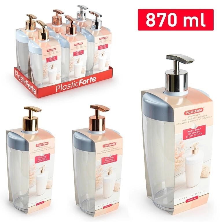 1 Pezzo Dispenser Portasapone Liquido in Plastica 870 ml Vari Colori