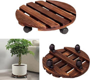 Carrello per Piante con Ruote Carrello per Vasi Rotondo Porta Vasi Porta Piante con Ruote per Uso Indoor e Outdoor (35cm)