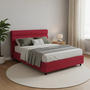 Letto Matrimoniale Bedero, Letto Matrimoniale Materasso Incluso Made in Italy, Rosso