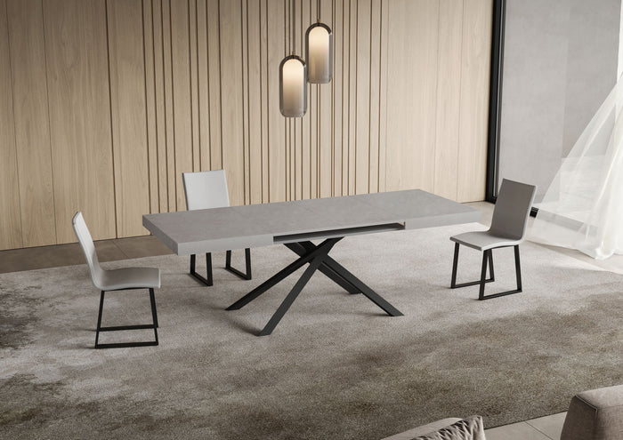 Tavolo Allungabile 120/380x90 cm Niket Cashmere Gambe Antracite