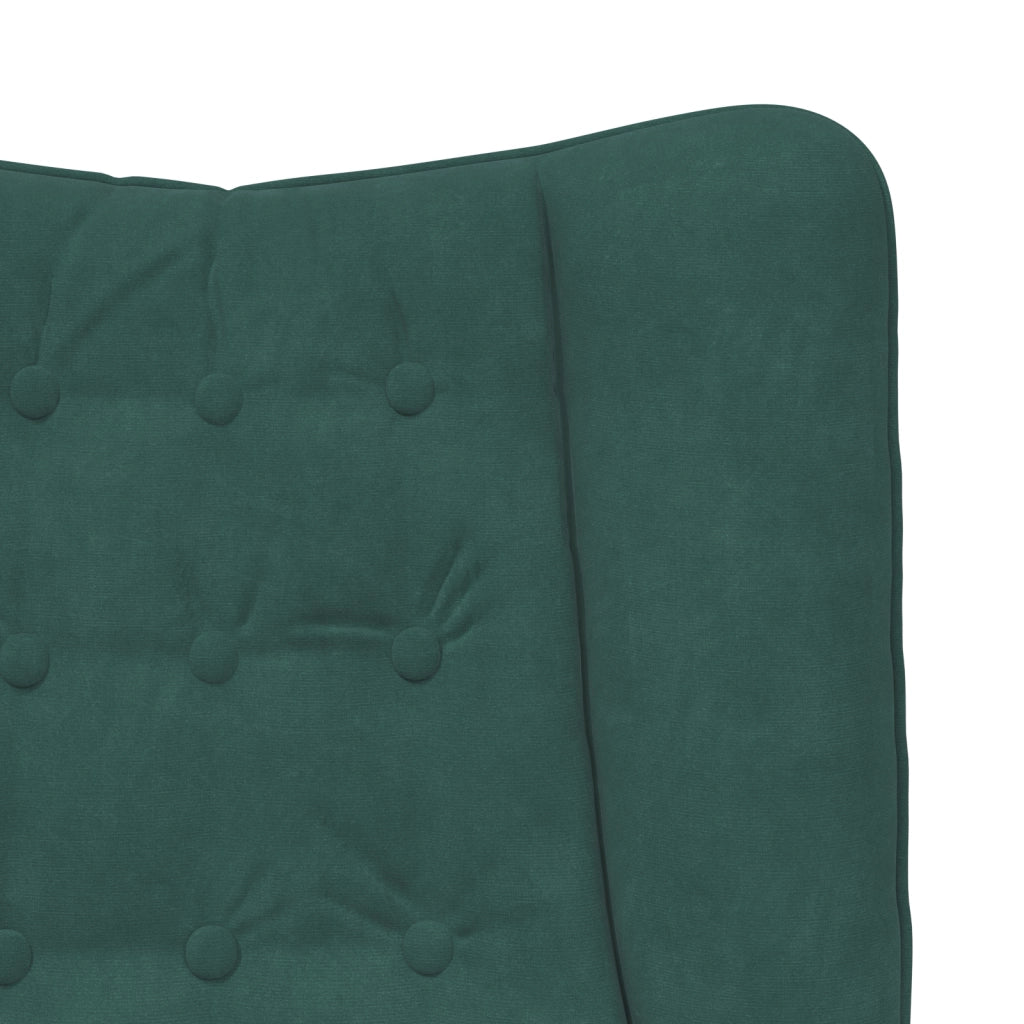 Poltrona Rilassante Verde Scuro in Velluto