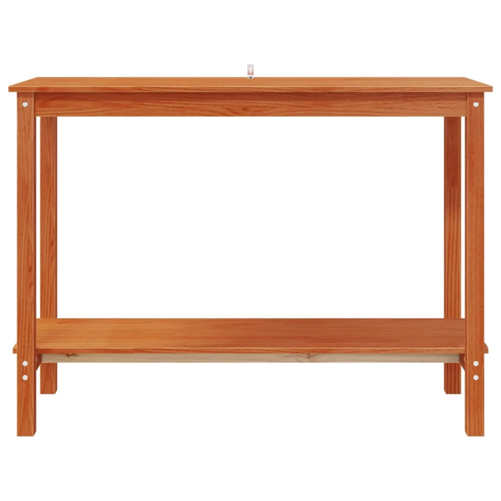 Tavolo consolle con lo scaffale Marrone Cera 110 x 40 x 80 cm