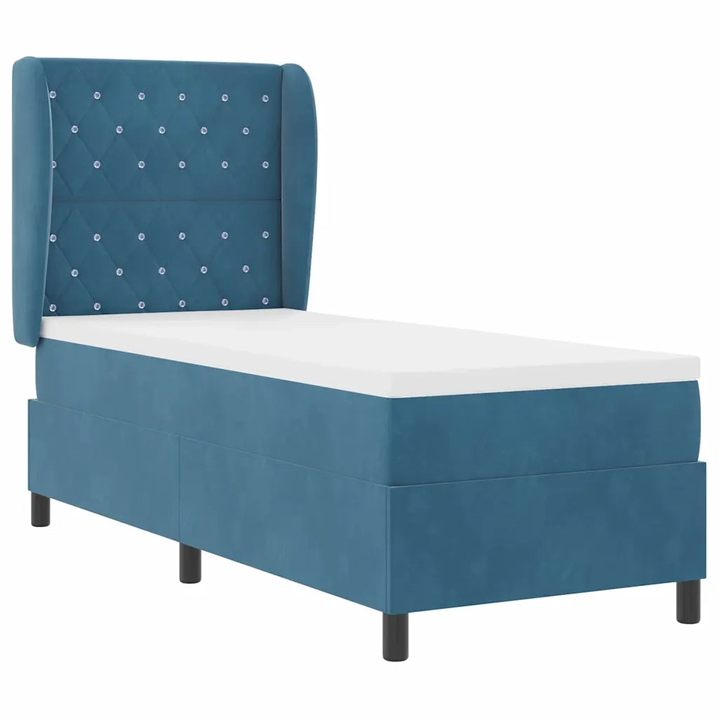 Letto a molle con materasso Blu Scuro 200 x 80 cm Velluto 3340848