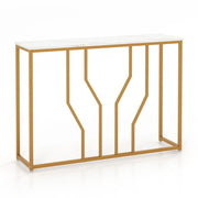 Consolle dal design geometrico 110 x 30 x 80 cm versatile spazio di archiviazione stile moderno MDF bianco e oro 20_0020502