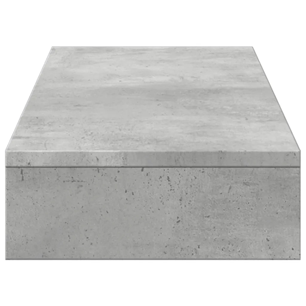 Supporto Monitor Grigio Cemento 100x27x10cm Legno Massello Pino