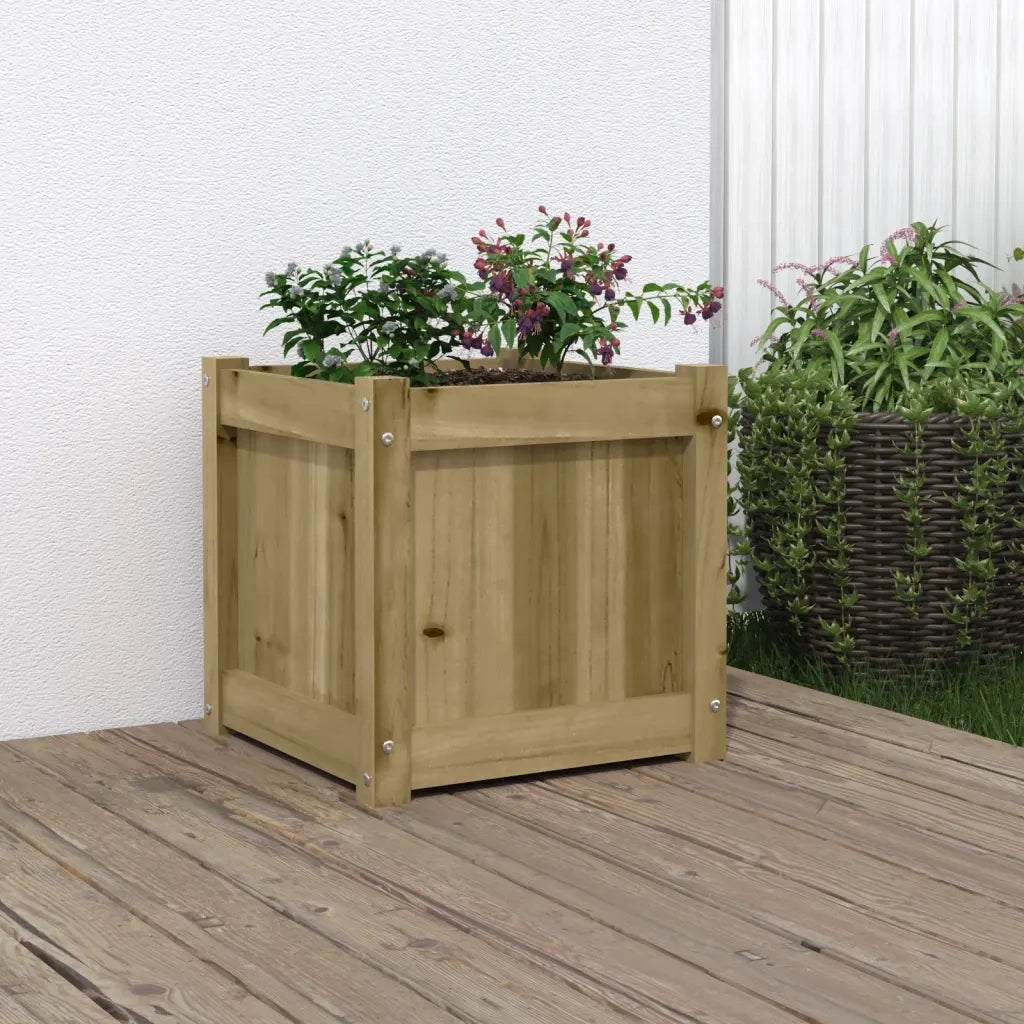 Fioriera da Giardino-Vaso da Esterno 40x40x40 cm in Legno di Pino Impregnato