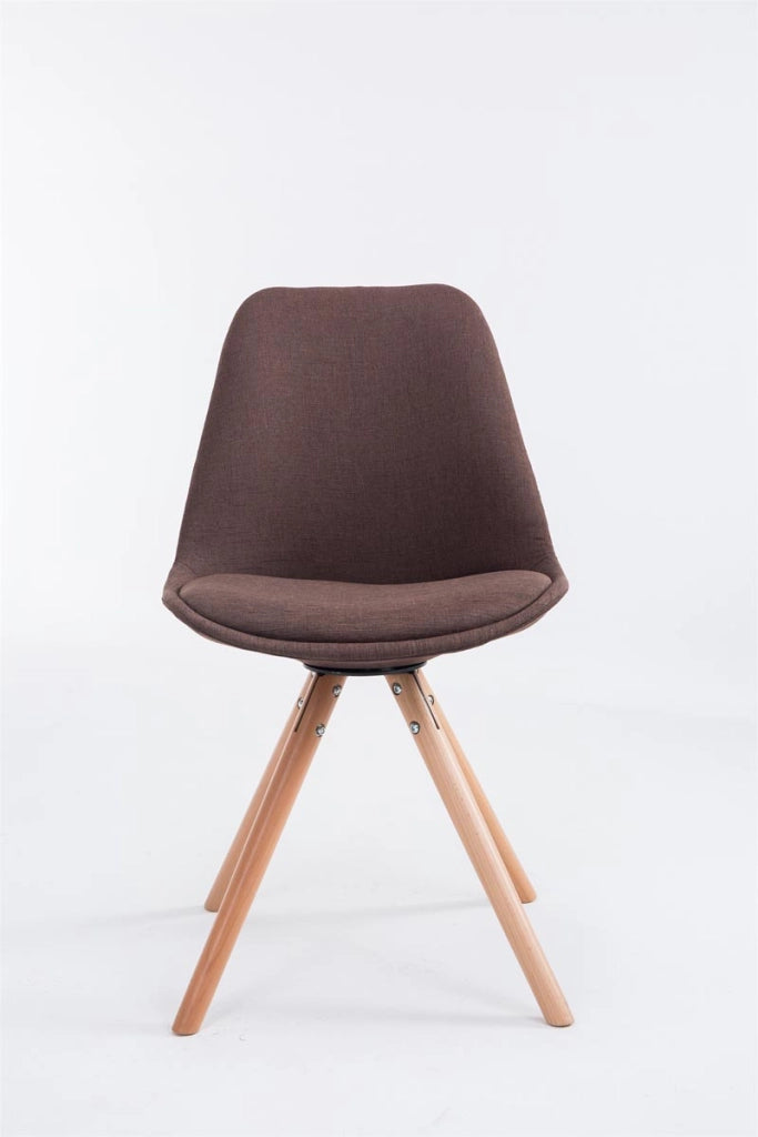 Sedia Toulouse in stoffa gambe tonde marrone,natura