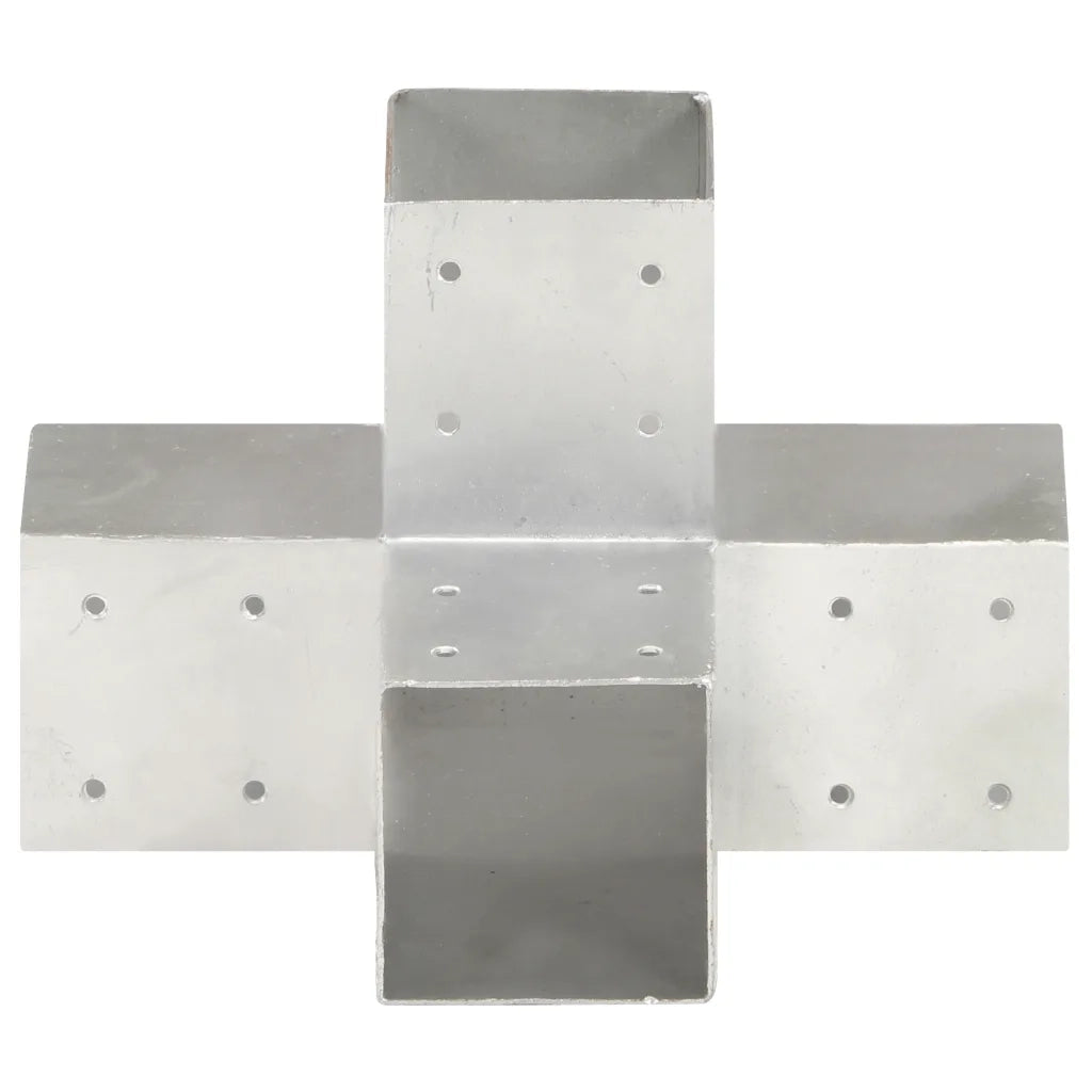 Connettori per Pali a Forma di X 4 pz in Metallo Zincato 91x91 mm 145476
