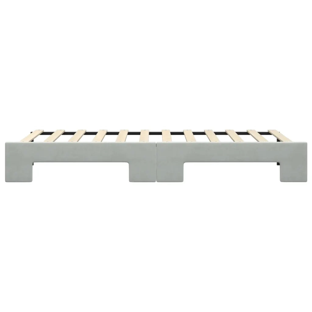 Divano Letto con Letto Estraibile Grigio Chiaro 80x200 Velluto 3197764