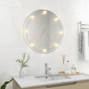 Specchio da Parete Rotondo con Luci LED in Vetro 3078642