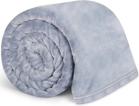 Coperta morbida, in microfibra, piccola coperta per divano, morbide e calde coperte come coperta per divano, coperta per salotto, coperta per letto, 200 x 230 cm, microfibra, grigio