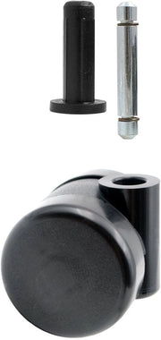 Set di 4 ruote universali Ø 35mm con piastra di sterzatura + penna