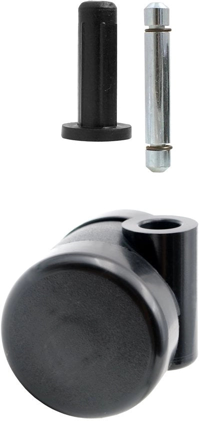 Set di 4 ruote universali Ø 35mm con piastra di sterzatura + penna