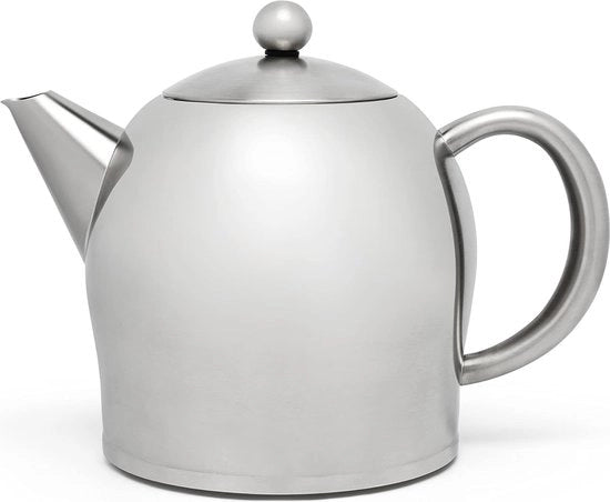 Theepot in acciaio inossidabile da 1,0 L con finitura argentea