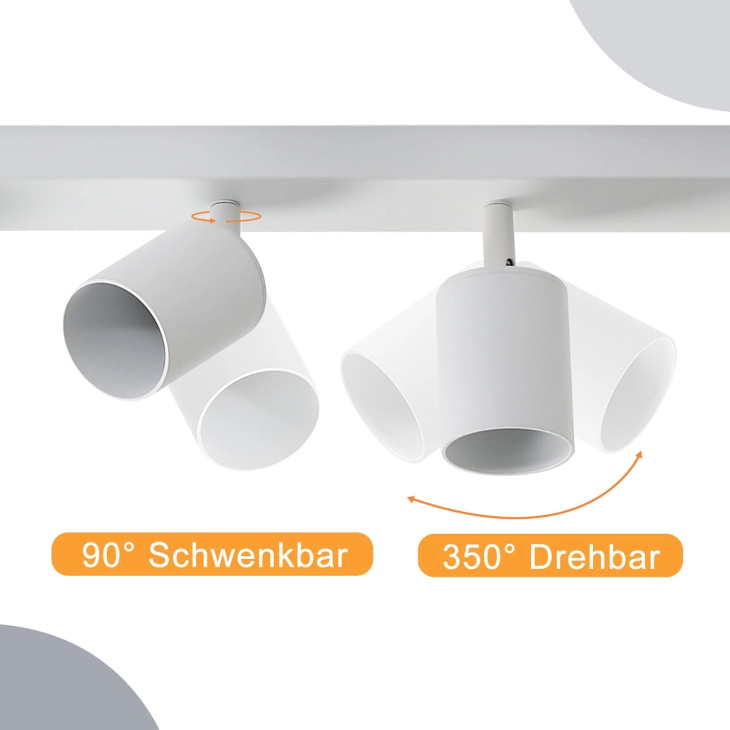ZMH Faretto da soffitto GU10 rotativi 330° orientabili moderni industriali anche parete per salotto camera letto cucina