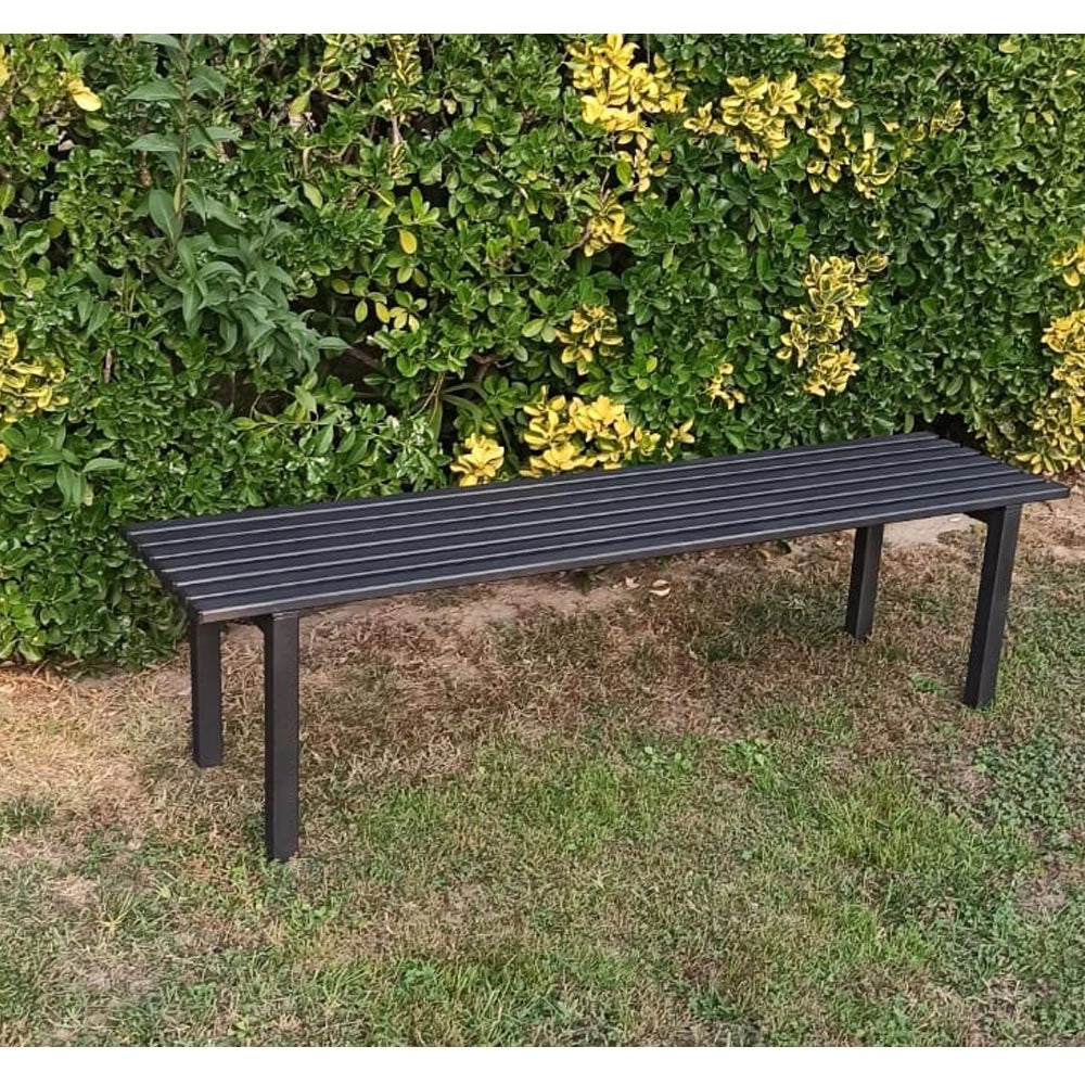Panchina da esterno con seduta per giardino acciaio zincato 160 cm