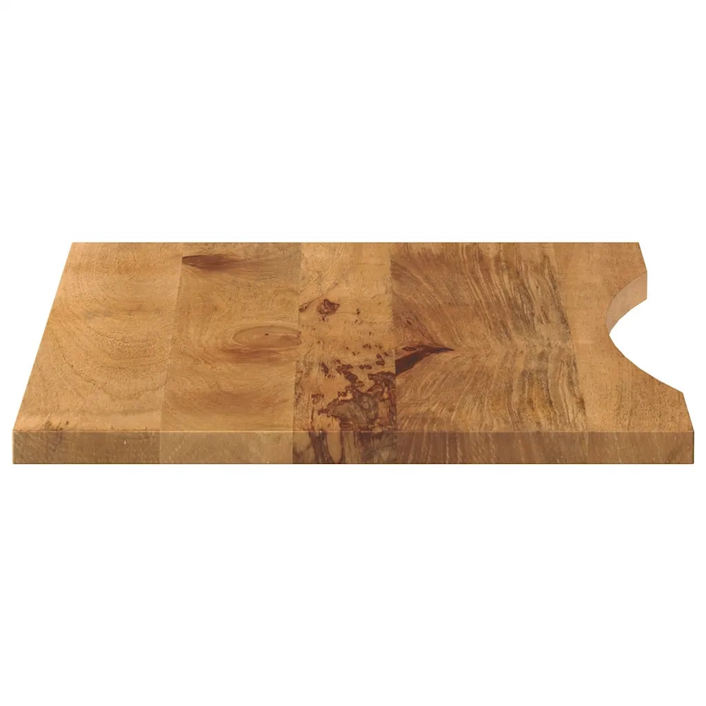 Piano Scrivania con Curva 100x60x2,5cm Massello Grezzo di Mango