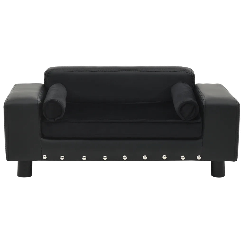Divano per Cani Nero 81x43x31 cm in Peluche e Similpelle 170954