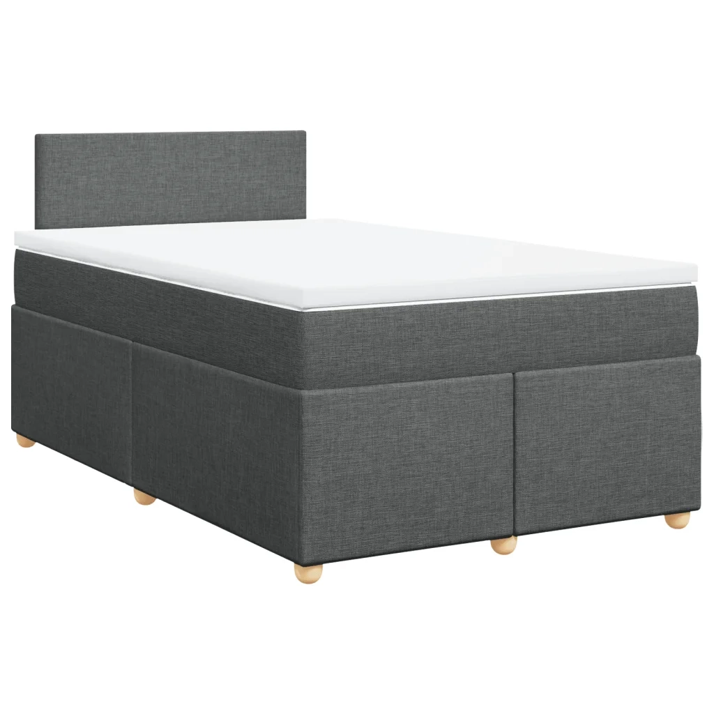 Giroletto a Molle con Materasso Grigio Scuro 120x200 cm Tessuto