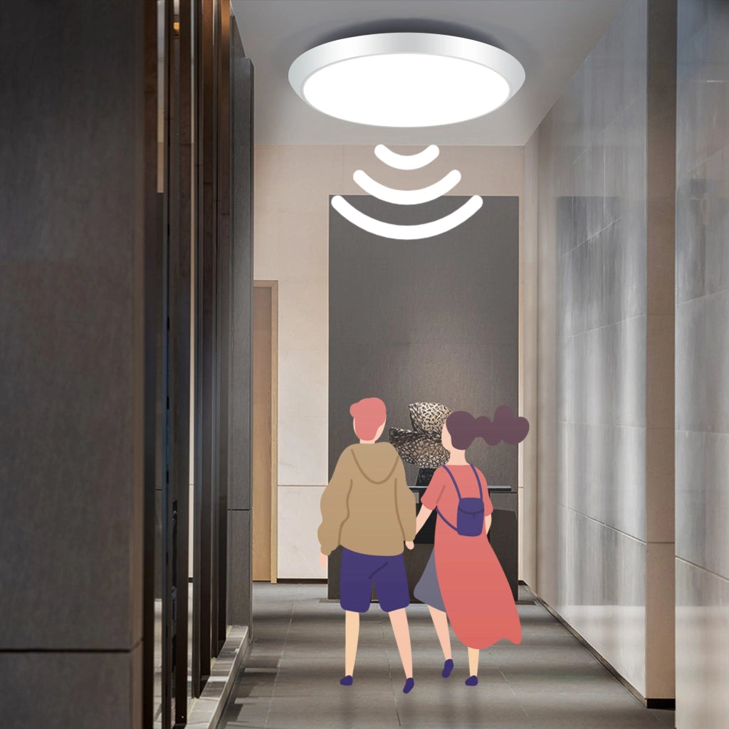ZMH Lampada da soffitto plafoniera LED sensore movimento 15W 4000K per interni corridoio