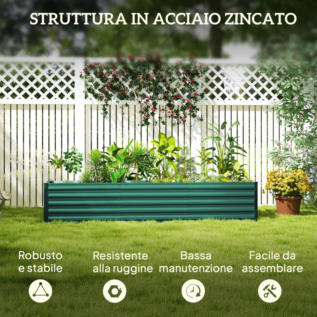 Letto Rialzato per Orto ¨C Zephmum ¨C Verde 240x40x45 cm