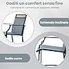 Set di 2 Sedie da Giardino, Poltrona da Bar per Patio, Sedie da Pranzo Altezza con Poggiapiedi e Braccioli, con Gambe in Metallo, Portata 180 kg, 66 x 62 x 114 cm (Blu)