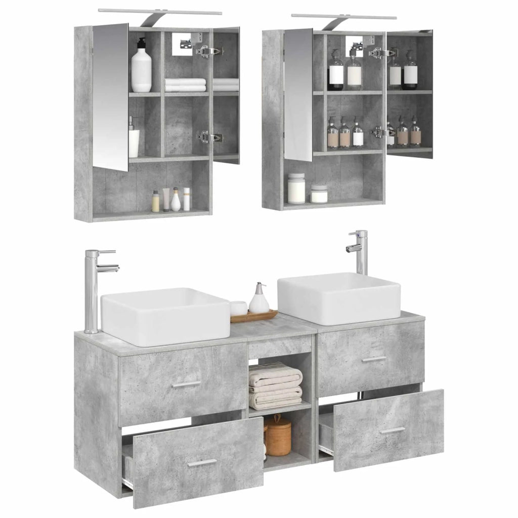 Set di mobili per il bagno 5 pcs Grigio Cemento 3406762