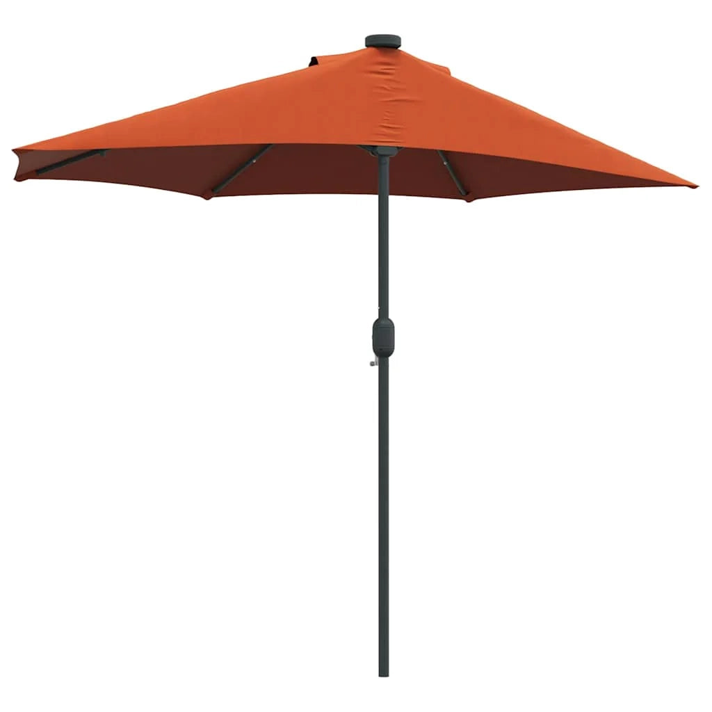 Ombrellone da giardino pieghevole moderno 294 x 150 x 223 cm con meccanismo a manovella stile contemporaneo poliestere color terracotta 02_0058663