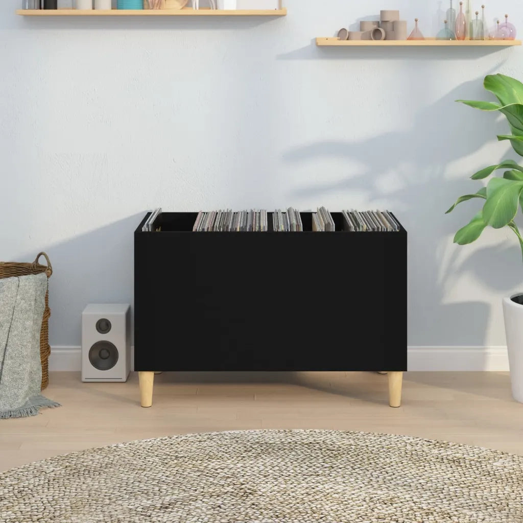 Mobile Porta Dischi Nero 74,5x38x48 cm in Legno Multistratocod mxl 97412