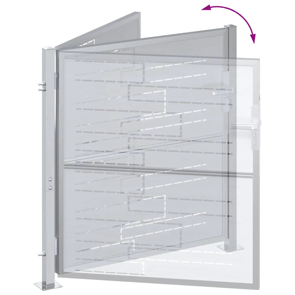 Cancello da giardino Argento 85 x 97 cm Acciaio inossidabile 3402575