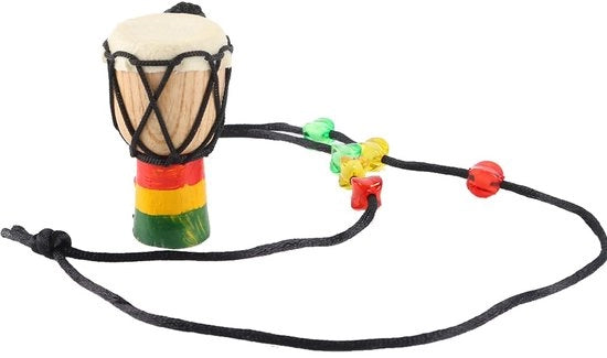 Tamburo Miniaturo in Legno Africano per Appeso Musica