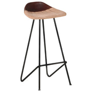 Sgabelli da Bar 4 pz Marroni in Vera Pelle 320646