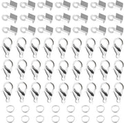 Set di Bracciali 500 Unità - Chiusure a Crocetta - Chiavi a Sfera - Chiusure a Clip - Ciondoli Fai da Te - Metallo, Argento