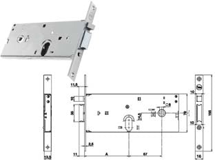 ELETTROSERRATURA INFILARE PER FASCE SOLO SCROCCO MM.78 H 85002  mm.80, frontale mm.16 (Y8500280080)    YALE