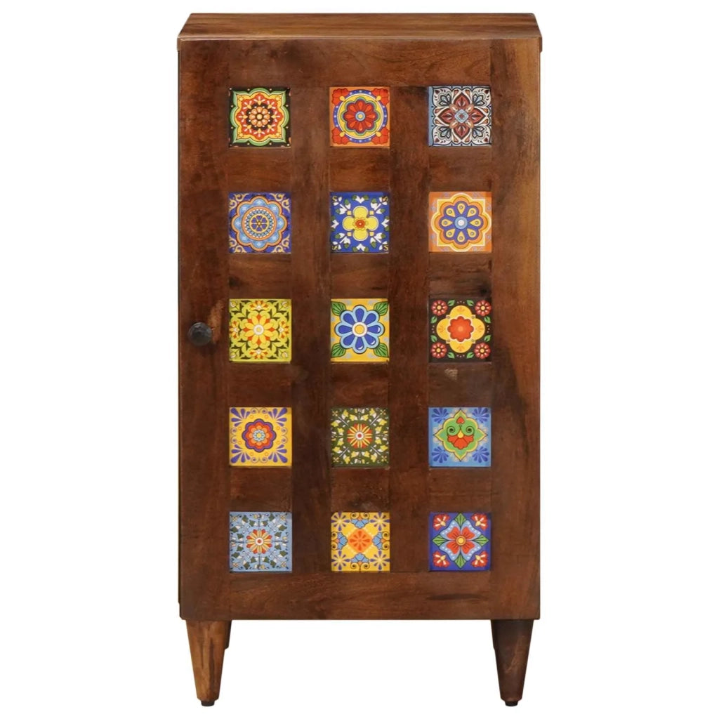 Credenza con porta Noce 40 x 33 x 75 cm Legno di mango massello 4018248