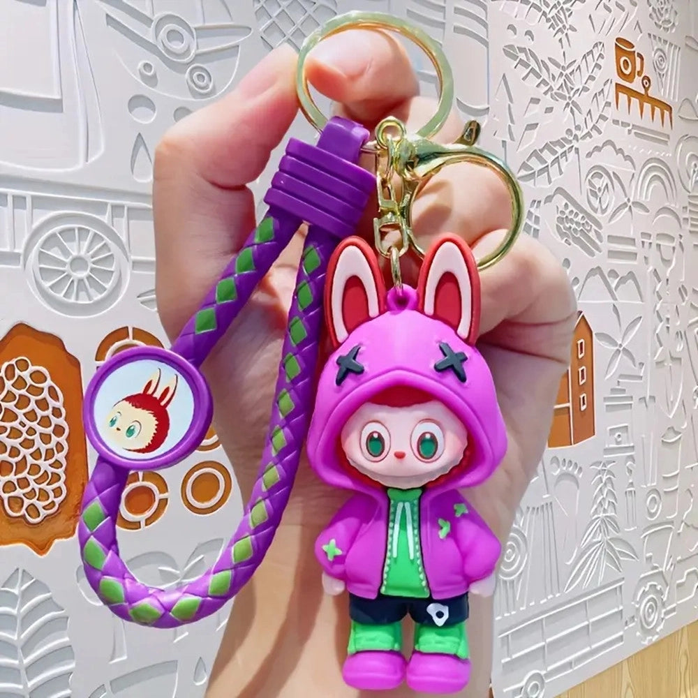 Trade Shop - 1 Portachiavi Con Personaggio Cartoni Animati Labubu Resistente In Silicone Plastica -