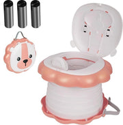 Toilet portatile per bambini - contenitore con tubi di scarico - trasportabile per auto e campeggio - rosa