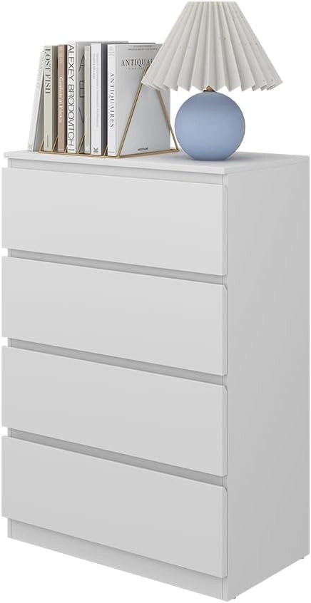 Cassettiera Calisto, Bianco, 70 x 102 cm, per riporre abiti e oggetti di uso quotidiano