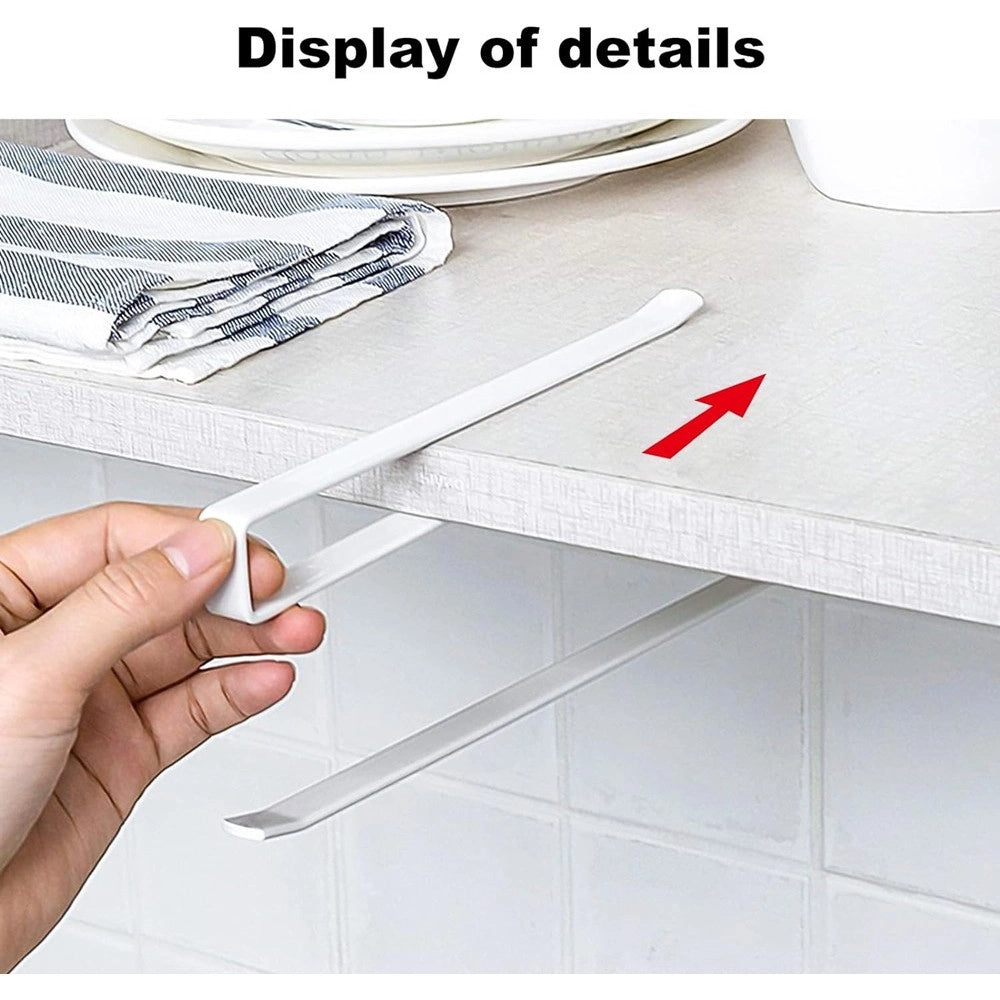 Trade Shop - Portarotolo 27cm Sottopensile Senza Forare Per Cucina Bagno Porta Asciugamano -