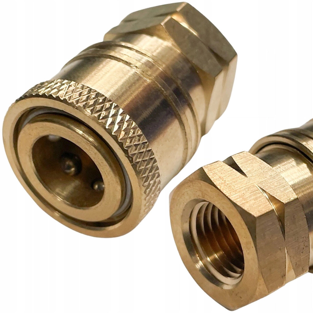 Adattatore Raccordo Rapido 1/4" - Filetto Interno 3/8" | Ottone | 220 Bar | 40 l/min | Per Idropulitrici e Tubi