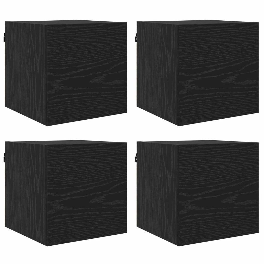 Mobile TV da parete 4 pcs Rovere Nero 30,5 x 30 x 30 cm 8009599