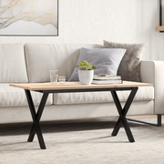 Tavolino Salotto Telaio a X 100x50x45 cm Legno Pino e Acciaio 3282688