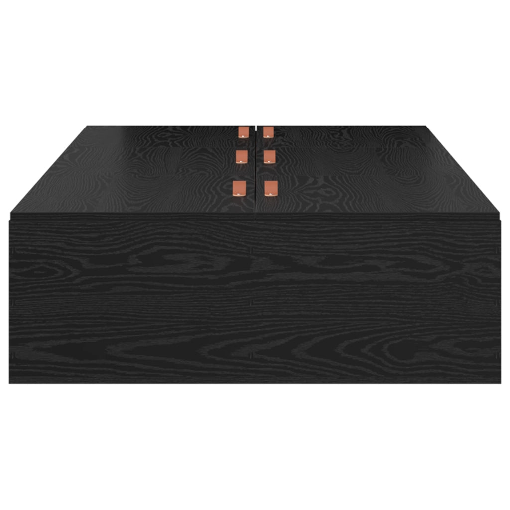Struttura Letto con Contenitore in Rovere Nero 90x200 cm