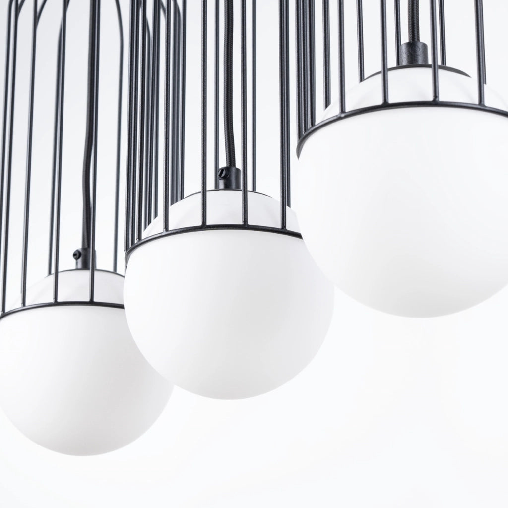 Lampada LED moderna BRINA in acciaio nero blu polvere a 3 luci G9 54x12x115cm