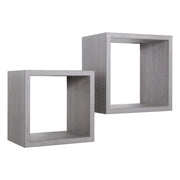Set di 2 Mensole da Muro Modello Q-BIS MAXI, Cubi Arredo, Mensole Cubo, Cubi da Parete. Misure 35x35 p23.7 cm e 31x31 p23.7 cm. Finitura  ROV. ROV. GRIGIO - MADE IN ITALY